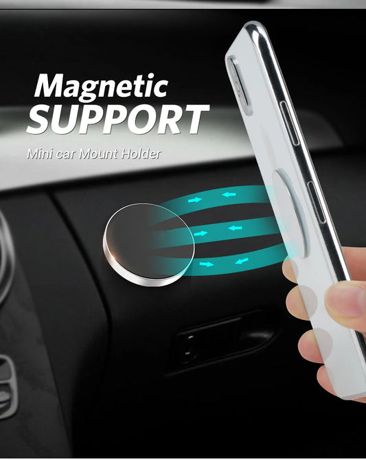 Universal Magnetic Car Phone Holder – Stick-On Dashboard & Wall Mount