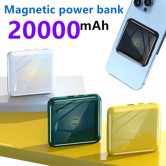 Creative Mini Magnetic Power Bank – 20000mAh Slim & Portable Charger